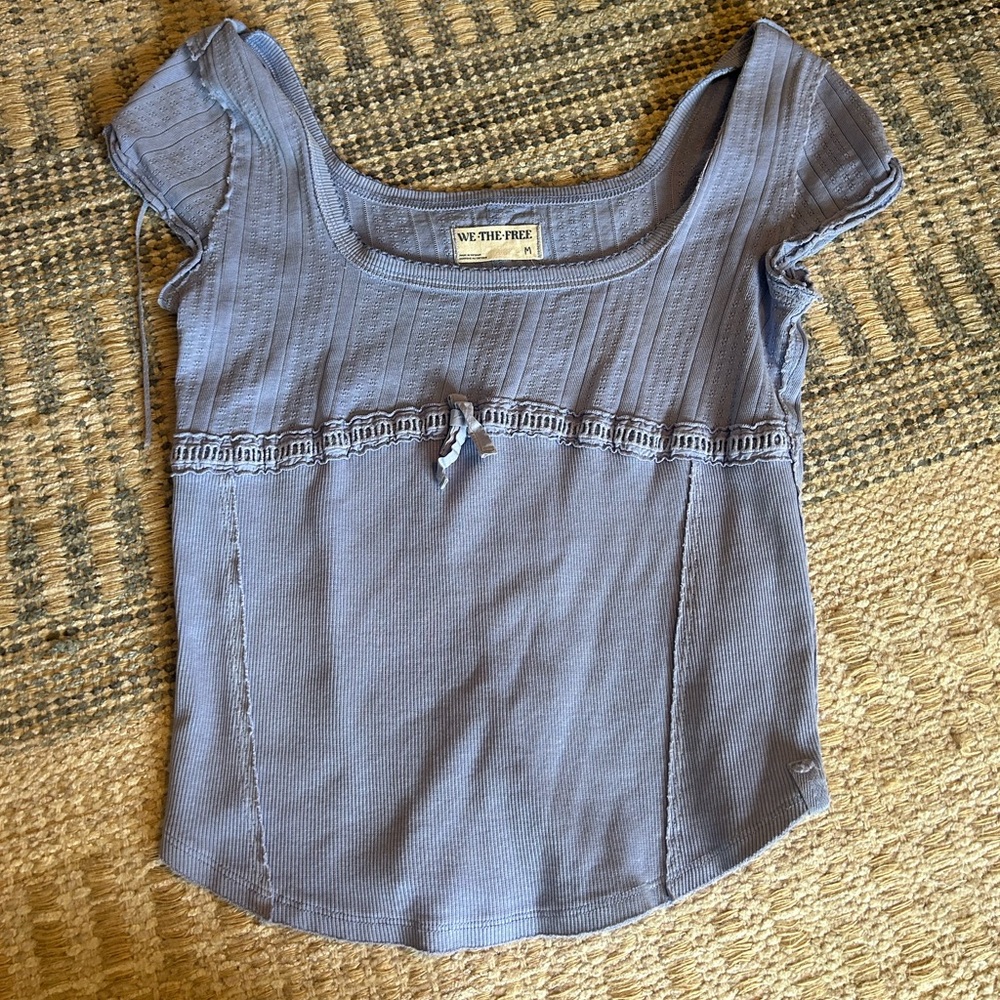 We The Free Women's Short Sleeve Top in Slate Blue